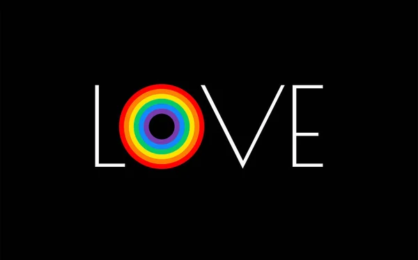 Stolz Regenbogenfahne Love Parade Konzept Liebe Typografie Mit Stolz Regenbogen — Stockvektor