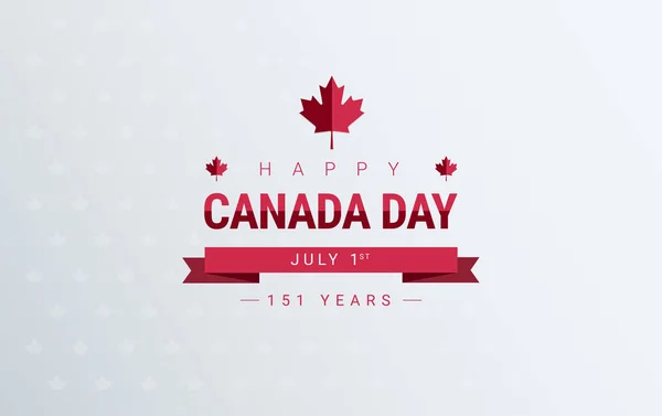 加拿大日贺卡背景 加拿大日快乐红色字体设计 加拿大枫叶 7月1日贺卡矢量 — 图库矢量图片
