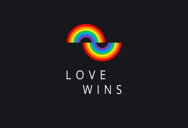 Love Wins Duma Zdarzenia Rainbow Flaga Typografii Pride Rainbow Miłość — Wektor stockowy