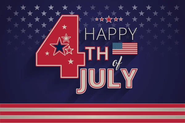 Feliz Dia Independência Eua Julho Fundo Azul Escuro Julho Eua —  Vetores de Stock