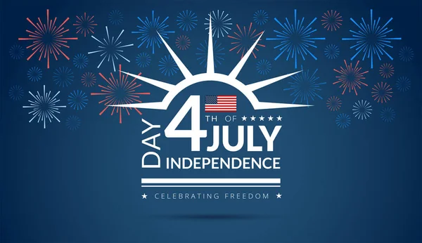 Veselý Den Nezávislosti Usa Modré Pozadí Spojených Států Vlajky Července — Stockový vektor