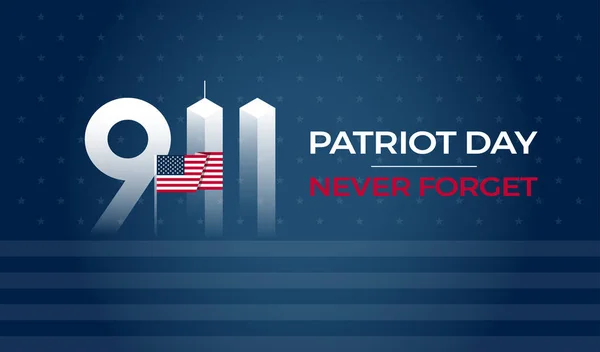 Patriot Day Settembre Usa Banner Bandiera Degli Stati Uniti 911 — Vettoriale Stock