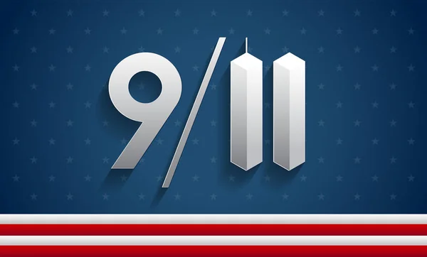 Vector Illustration Patriot Day Usa 911 Memorial Background September 2001 — Stock Vector