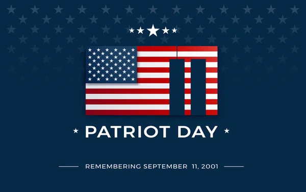 Patriot Day Background Usa Flag Text Recordando Septiembre 2001 Bandera — Archivo Imágenes Vectoriales