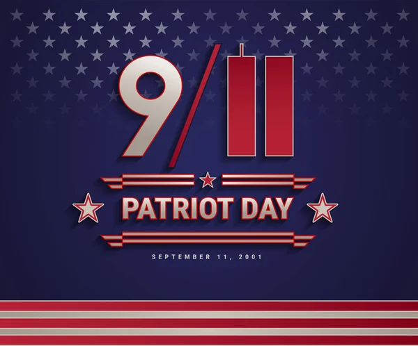 Patriot Day Usa Setembro 2001 Dia Nacional Lembrança Dos Estados — Vetor de Stock