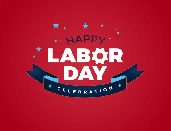 Happy Labor Day Viering Tekst Vectorillustratie Dag Van Arbeid Van — Stockvector