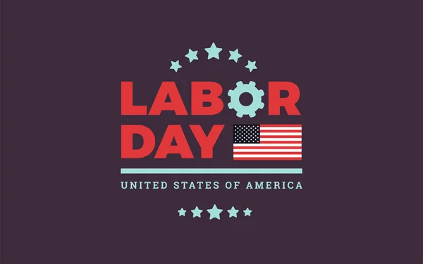 Labor Day Red Logo Background Usa United States Flag Labor — Stock Vector