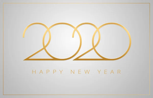 2020 Bonne année carte de vœux - chiffres d'or sur un argent b — Image vectorielle