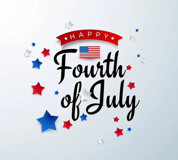 Happy Fourth July Background American Independence Day Vector Illustration 4Th — Stock Vector