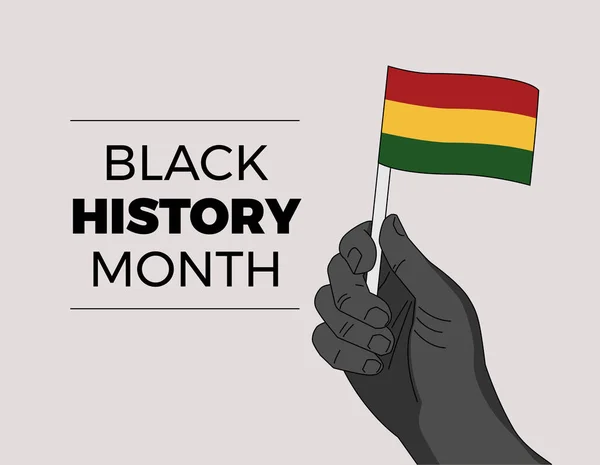 Mois Histoire Des Noirs Main Leader Indépendance Africaine Renonçant Drapeau — Image vectorielle