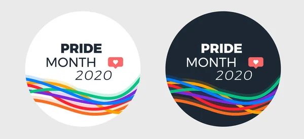 Stolz Monat 2020 Logo Vorlage Für Social Media Post Abstrakte — Stockvektor