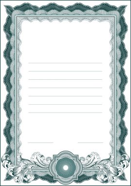 Diploma, sertifika vs. oluşturmak için boş form.