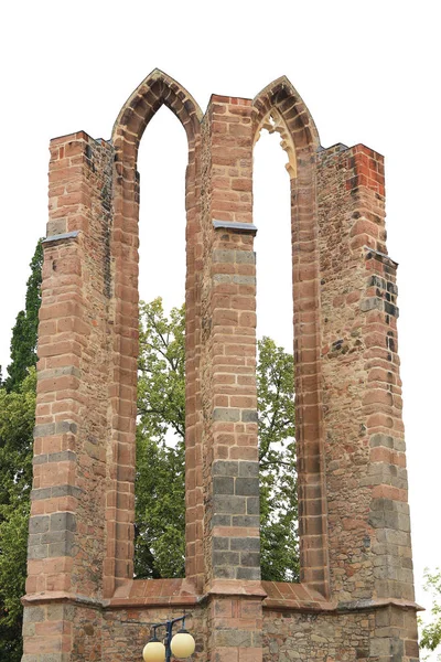 Ruinerna Brann Domkyrkan Benesov Tjeckien Royaltyfria Stockfoton