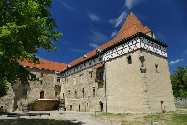 Castle in Budyne nad Ohri, Tjeckien. Stockfoto