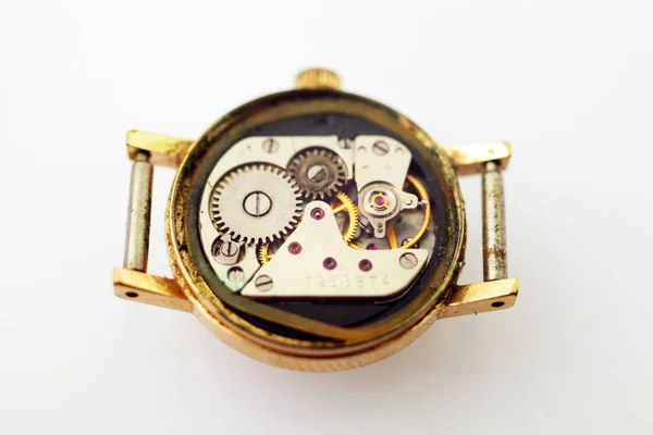 Klok Mechanisme Voor Vrouwen Horloges Macro — Stockfoto