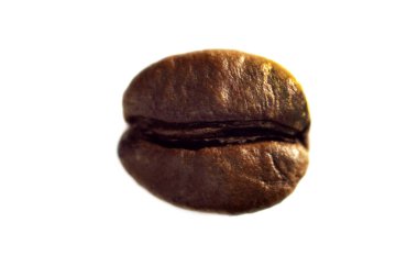 Beyaz arka planda kahve çekirdeği, makro.