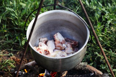 Kavanozda çorba pişirdiği için tavuk kızartıyorum.