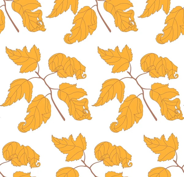 Seamless Vector Pattern Autumn Branches White Background Can Used Graphic — Stock Vector