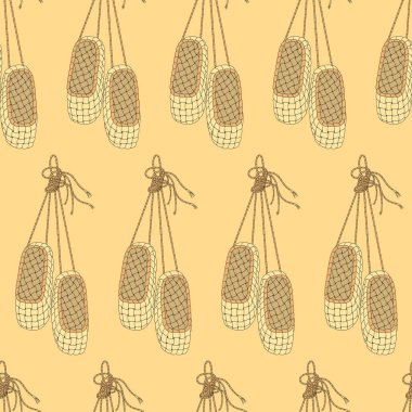 seamless pattern with bast shoes clipart