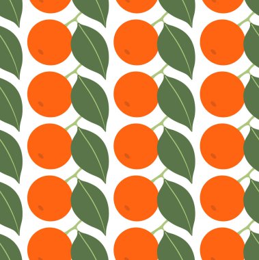 beyaz arka plan üzerinde mandalina ile dikişsiz desen