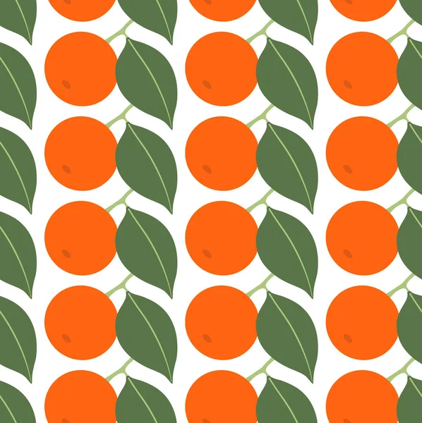Bezproblémový vzor s tangeriny na bílém pozadí — Stockový vektor