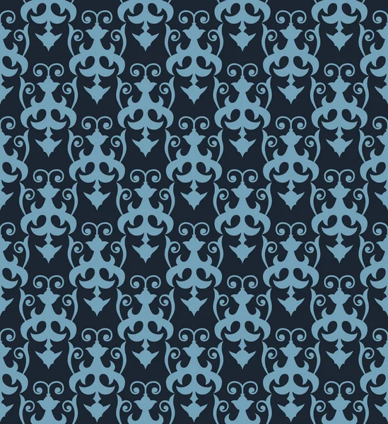 Seamless pattern with ornament on a dark blue background — Stock Vector