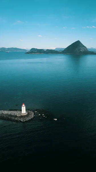 Phare Hogsteinen Sur Île Godoy Romsdal Norvège 2019 — Photo