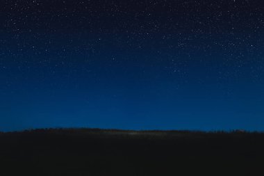 Gece yıldızlı gökyüzü ve ufuk fotoğrafı