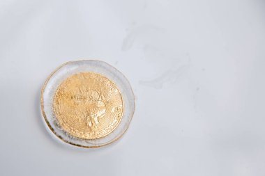 Altın bitcoin buzun içinde dondu