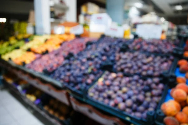 Background Blur Fruits Vegetables Bazaar Market Fresh Products — Stock Photo, Image
