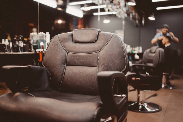 Barbershop armchair. modern hairdresser