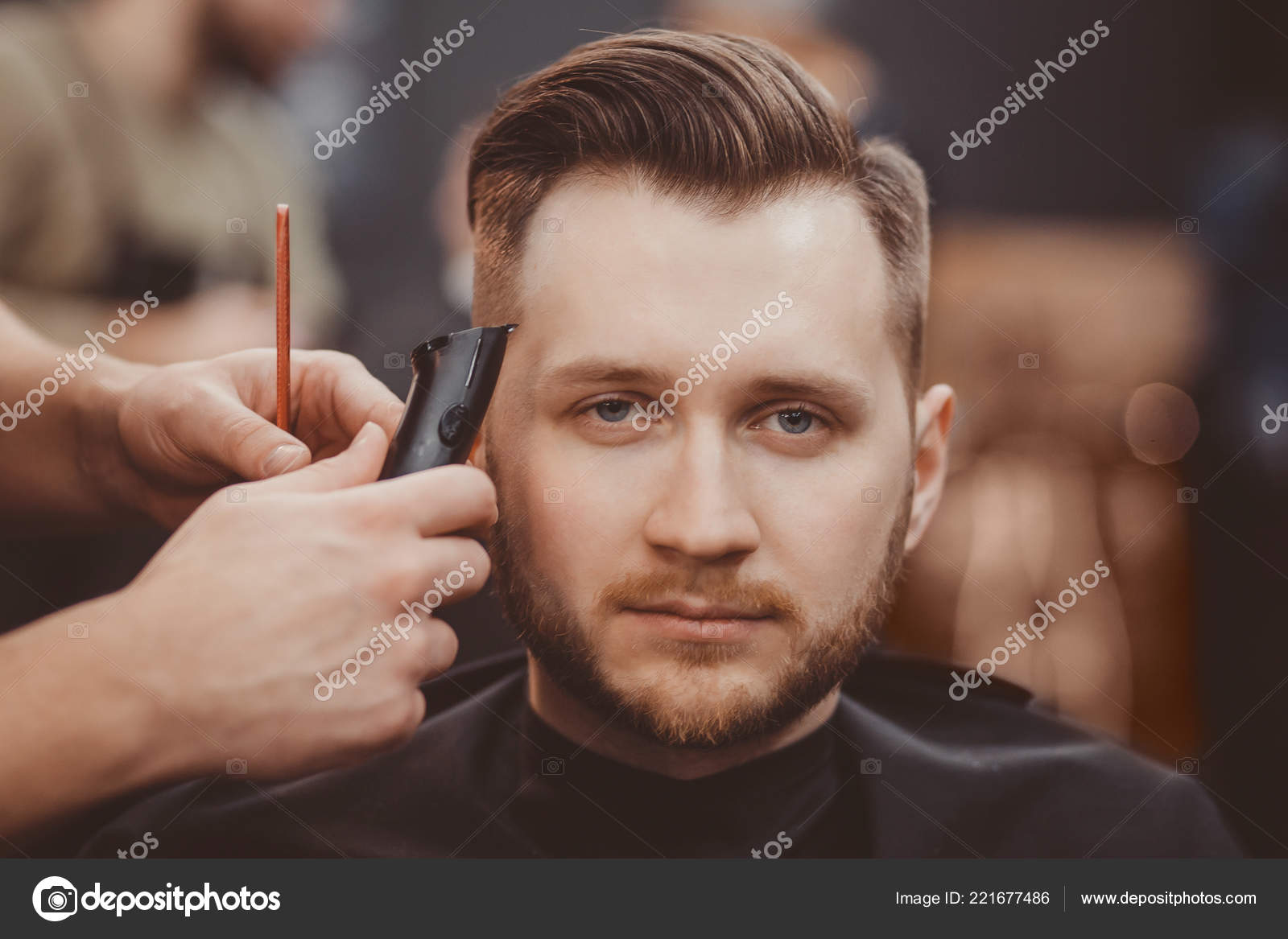 Background Of Hair Salon For Men Barber Shop Stock Photo