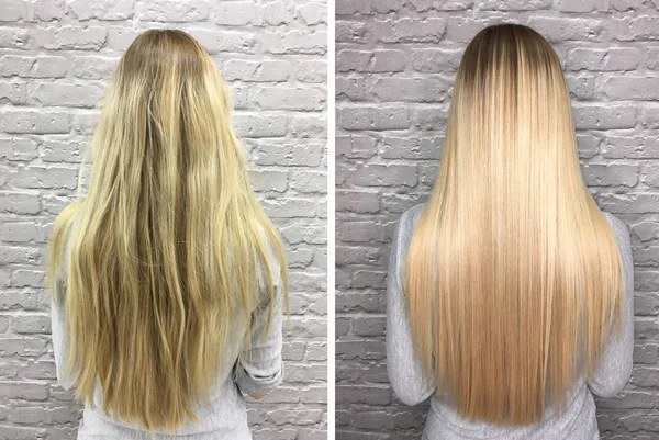 Keratin zotavení vlasy a bílkovin léčby vlas s professional — Stock fotografie