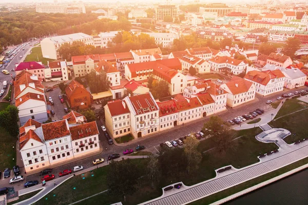 Minsk, Běloruská republika. Vzdušný letoun pohledu shora — Stock fotografie