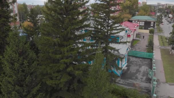 Tomsk Rusland Augustus 2018 Panoramisch Uitzicht Stad Herfst Tom Rivier — Stockvideo