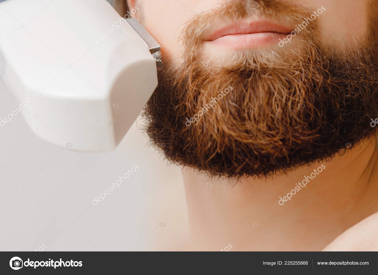 Male Depilation Laser Hair Removal Beard And Mustache Procedure Treatment In Salon Stock Photo C Parstud