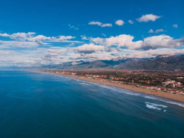 Viareggio Beach sabah, İtalya Toskana Versilia