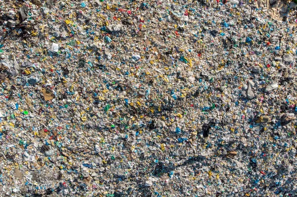 Sampah sampah sampah rumah tangga tumpukan sampah, udara atas melihat latar belakang — Stok Foto