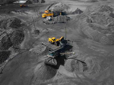 Açık maden ocağı, kömür endüstrisi, hava aracı.