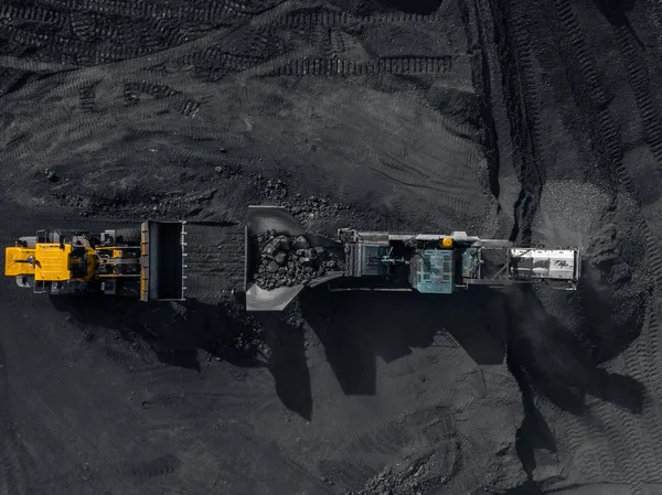 Карьер, добывающая промышленность для угля, беспилотник — стоковое фото