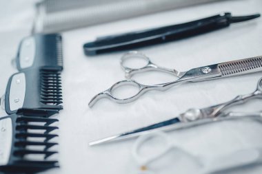 Berber dükkanı, iş yeri için profesyonel berber araçları