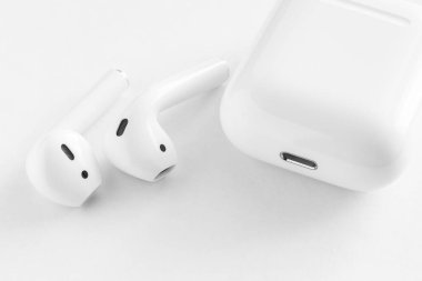 Kablosuz kulaklık, kablosuz kulaklık, kopyalama alanı arka planı