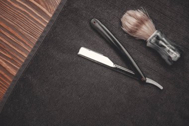 Tıraş takımı jilet fırçası. Erkeklerin kuaför geçmişi