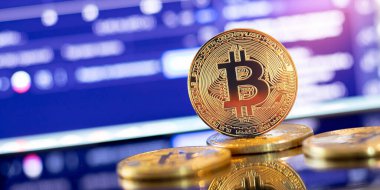 Arkaplan ticaret şeması üzerinde altın Bitcoin kripto para birimi