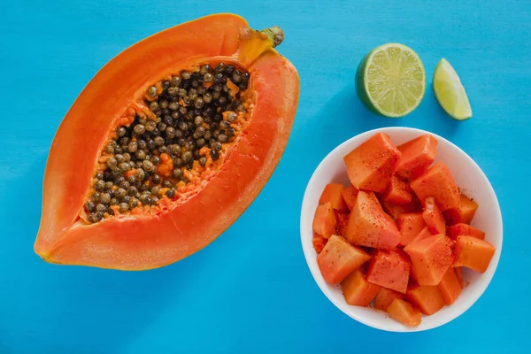 chili, Meksikalı çerez, Meksika baharatlı yiyecek ile papaya meyve kase