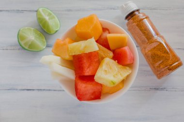 fruta con Şili, Meksika Aperatif tabak sağlıklı taze meyve salatası