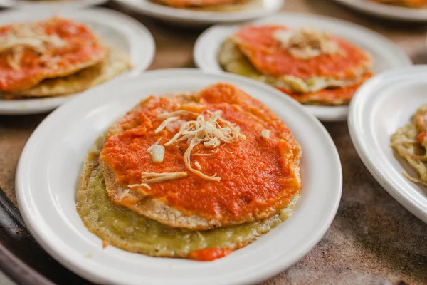 Chalupas Poblanas Cibo Messicano Puebla Città Spuntino Piccante — Foto Stock