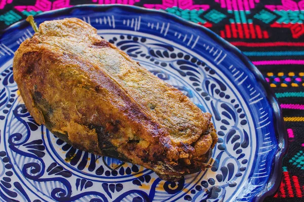 Chile Relleno Cocina Tradicional Mexicana México —  Fotos de Stock