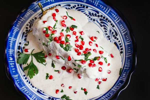 Chiles Nogada Tradiční Mexická Kuchyně Puebla Mexico — Stock fotografie