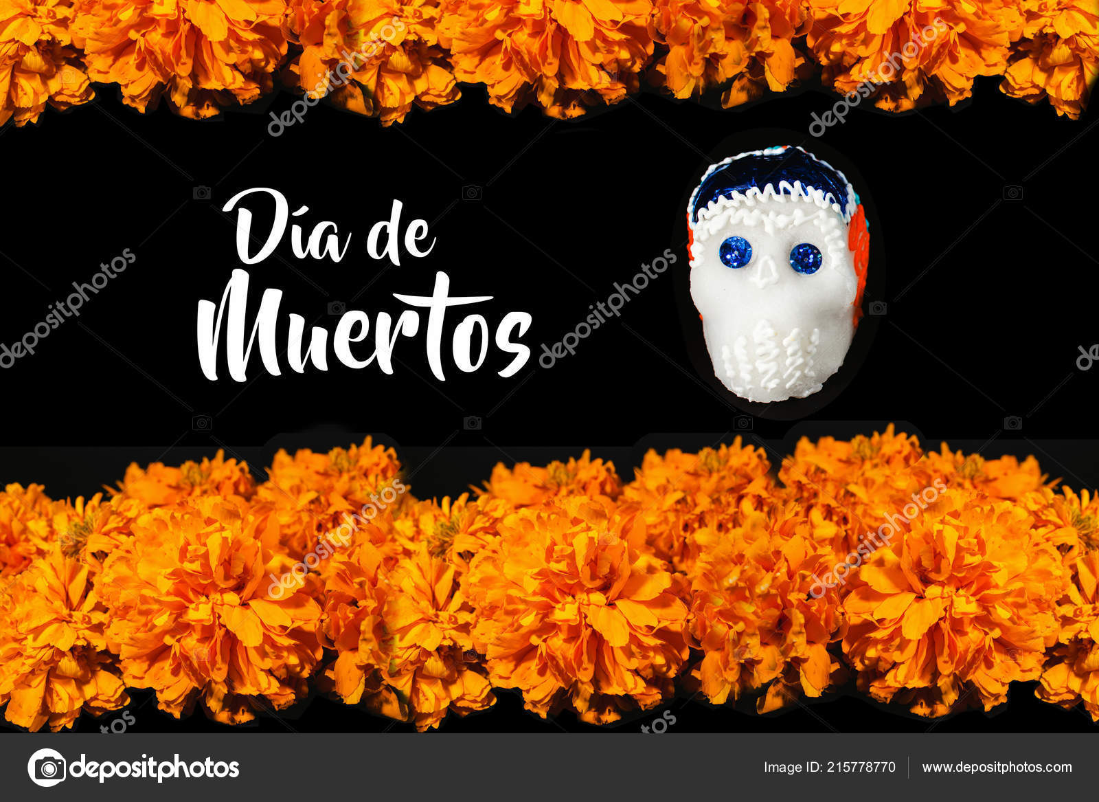 Dia Los Muertos Flor Cempasuchil Day Dead Offering Mexico Stock Photo by  ©marcoscastillo 215778770